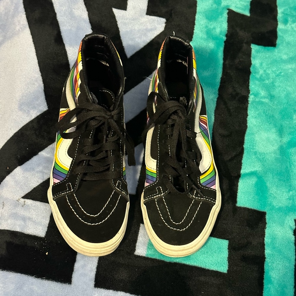 VANS Hi Top Rainbow sneakers sz 7.5 - Picture 4 of 8